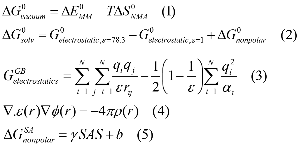 Binding Free Energy Calculated With MM-PB/GBSA